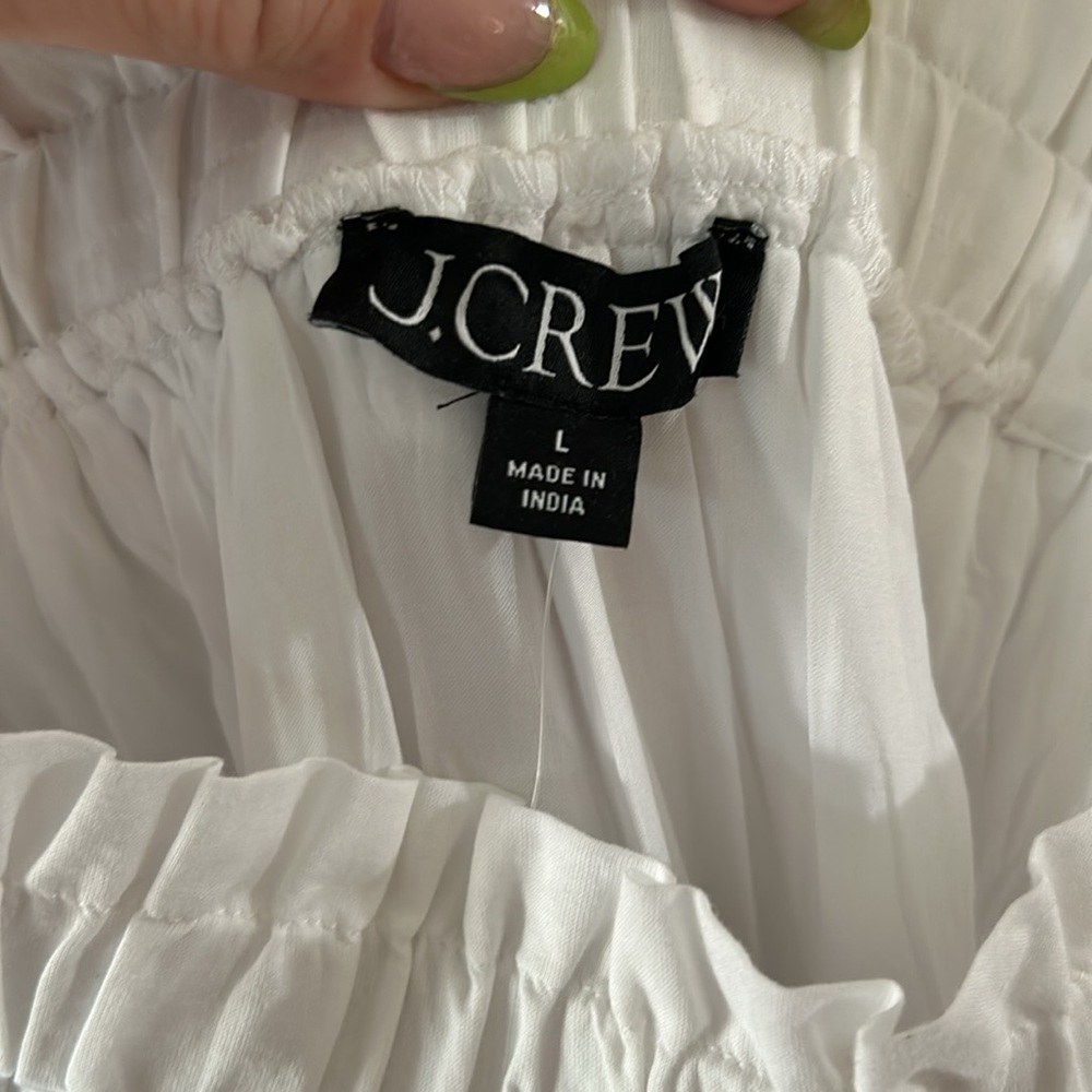 J. Crew cotton voile ruffle-trim shift dress size large - Picture 8 of 12